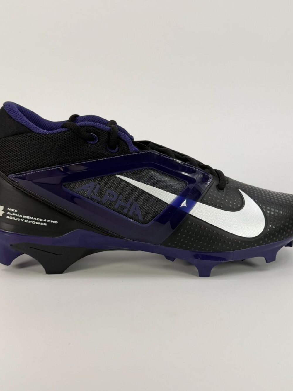 Nike Alpha Menace 4 Pro 'Black Purple' IB2507-004 Football size 11
